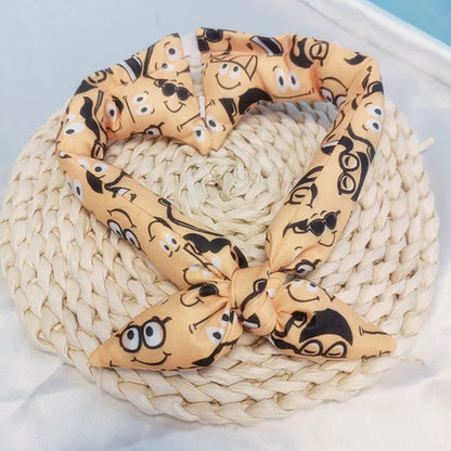 Original Pet Dog Bandana Tang Thread Printing Puppy Bib Bow Tie Party Neck Accessories Kitten Grooming Kerchief Shiba Inu Collar