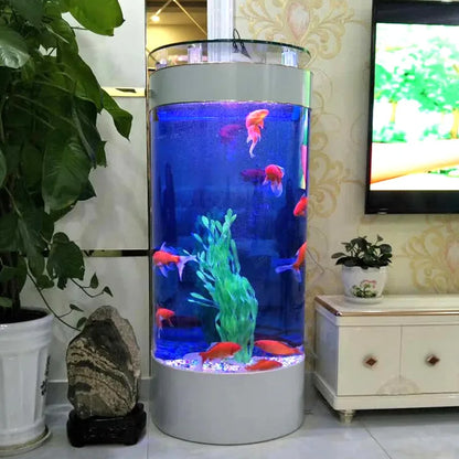 Fish tank semi-circular aquarium cylindrical glass tank home living room bar goldfish tank 1 meter can be ordered