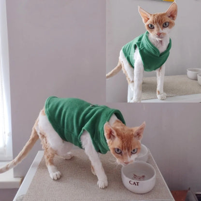 Solid Color Cat Clothes Winter Soft Kitten Sweater Sphinx Cat Fleece Vest Jacket for Small Medium Cats