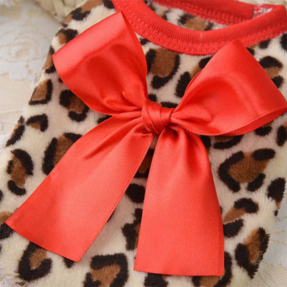 Winter Warm Puppy Pet Dog Cat Coat Fleece Dog Clothes with Bow Tie Jackets Pet Hoodies Chihuahua Pug Bulldog Clothing