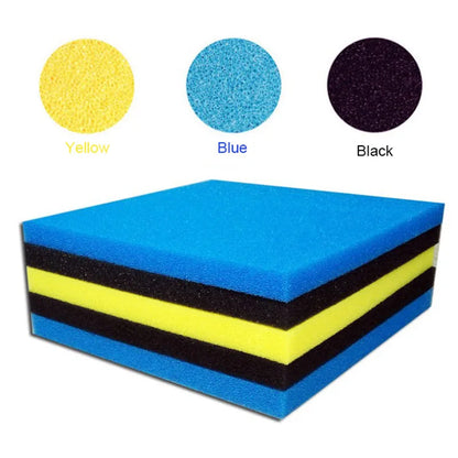 Black, Blue, Yellow 32cmx12cmx2cm Filtration Foam Aquarium Fish Tank Biochemical Filter Sponge Pad Skimmer Sponges Supply Tank