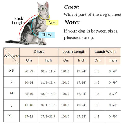 Reflective Pet Cat Harness and Leash Set for Cats Gotas Sphynx Harnesses Walking Dog Leash mascotas Accesorios szelki dla kota