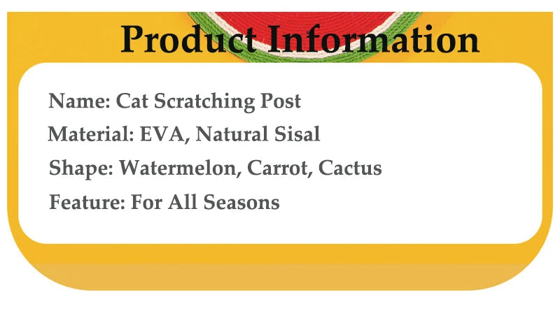 Natural Sisal Cat Scratching Board Fruit Carrot Cat Furniture Claw Sharpener Kitten Hanging Exercise Tool Quality Cat Scratcher