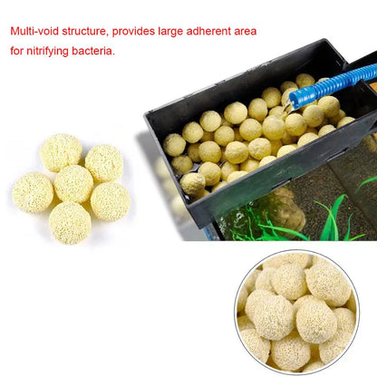 20pcs Biochemical Aquarium Filter Media Ceramic Ball Media Nitrifying Bacteriar Aquarium Water Cleaner Fish Tank Accessories