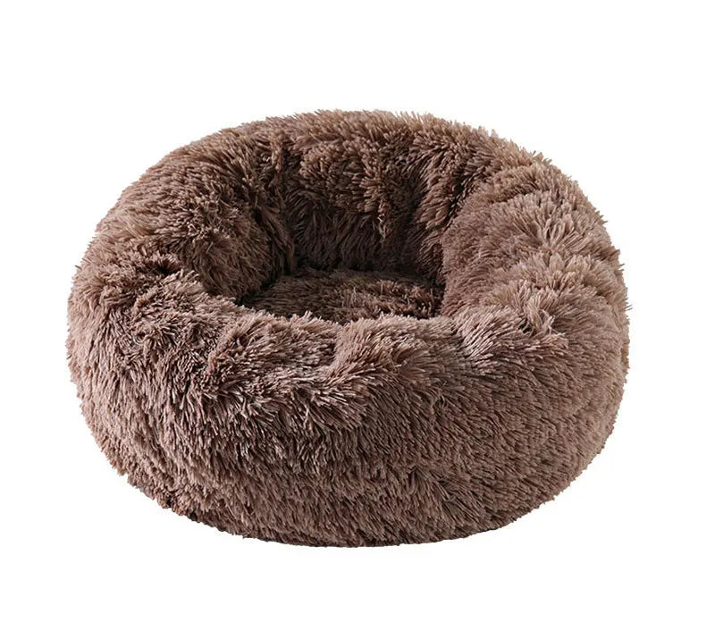 Brand New Round Shape Soft Houses for Cats Deep Sleeping Long Plush Puppy Lounger Pet Mat Small Dog Cushion Kitten Sofa Bed