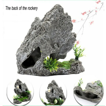 Artificial Aquarium Decorations Rockery Mountain View Rock Cave Stone Tree Fish Tank Ornament Decoration Aquarium Background