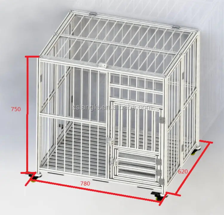 Langle Profile Dog Cage Cat Cage Folding House Pet Nest Aluminum Large Medium and Small Dog Thickened Iron Metal Solid CLASSICS