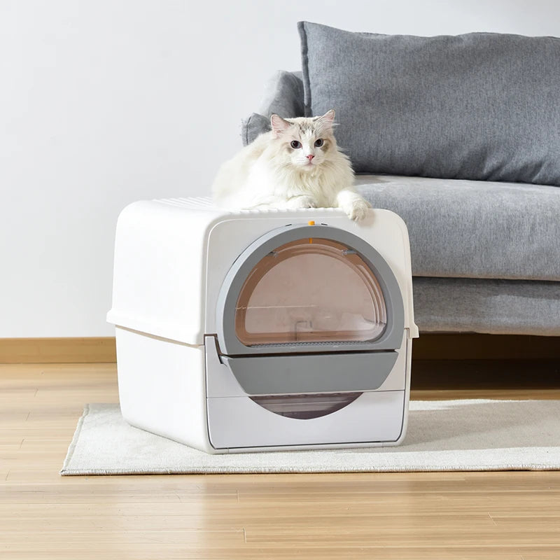 New Large Semi-automatic cat sand basi Cat Toilet  Cat Litter Box Pet Waste Collection Device