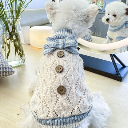 Designer Knitted Dog Sweaters Solid Color Autumn Winter Warm Pet Cat Clothing Chihuahua Lightweight Clothes for Small Dogs