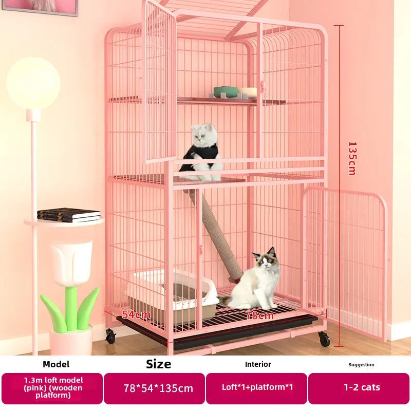 Pet Square Folding Foldable 3 Layer Big Cat Cage Villa Indoor Luxury 3 Tier Design Large Cage