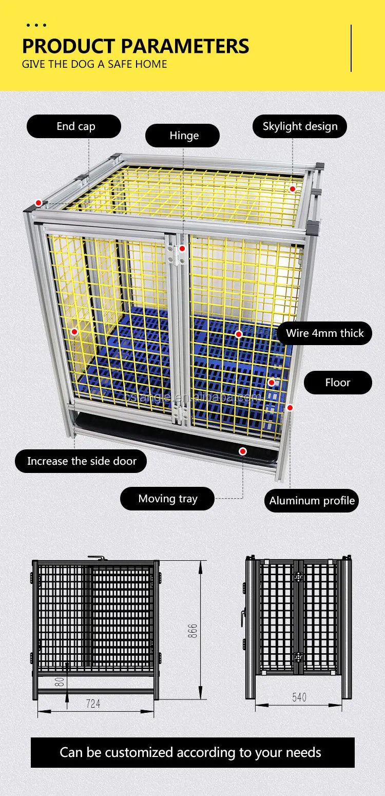 Langle Profile Dog Cage Cat Cage Folding House Pet Nest Aluminum Large Medium and Small Dog Thickened Iron Metal Solid CLASSICS