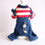 Spring Pet Dog Jumpsuit Denim Overalls for Dogs Plaid Jeans Jacket Pants Suit Onesies Small Dog Clothes Yorkie Chihuahua Apparel