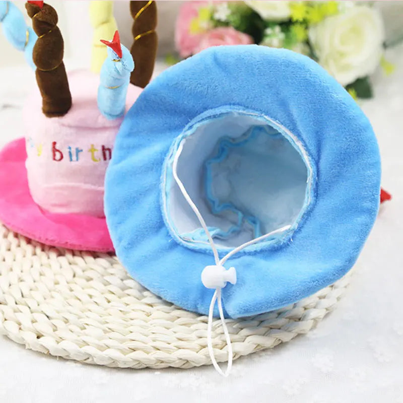 Pet Dog Happy Birthday Cat Hat with Candles Lovely Puppy Costume Headwear Festival Celebrate Pet Dog Accessories Wholesale