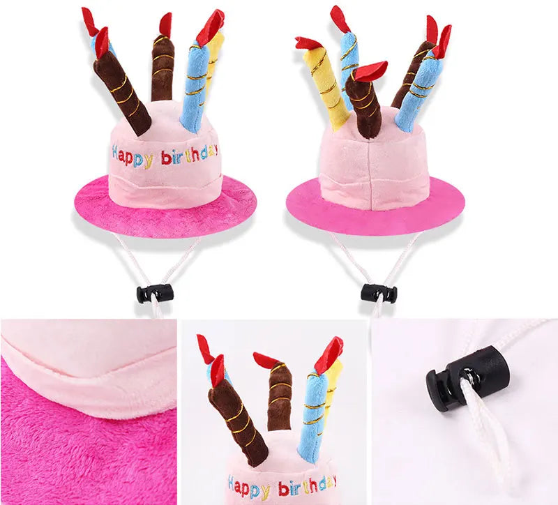 Pet Dog Happy Birthday Cat Hat with Candles Lovely Puppy Costume Headwear Festival Celebrate Pet Dog Accessories Wholesale