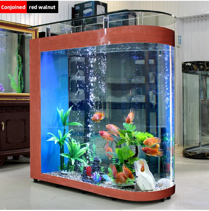 Small and medium-sized ultra-white glass hot bending tank bullet large screen ecological goldfish tank aquarium
