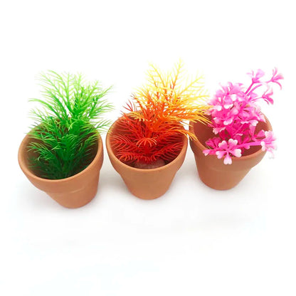 Red Mud Aquarium Decoration For Water Grass Fish Tank Mini Pot Polka Water Potted Planting Cylinder Cup Aquarium Accessories