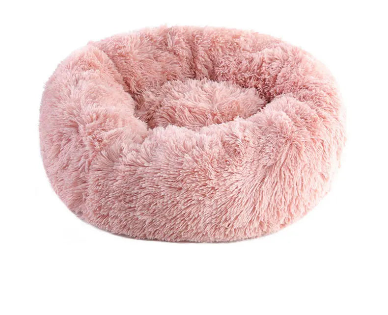 Brand New Round Shape Soft Houses for Cats Deep Sleeping Long Plush Puppy Lounger Pet Mat Small Dog Cushion Kitten Sofa Bed