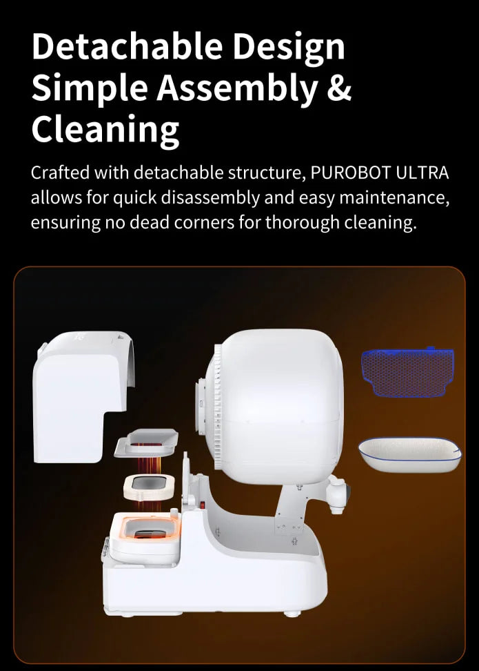 Automatic Litter Pan with Rotating CameraSealed and Odor-InsulatedMultiple Litter AvailableEasy-to-Clean Cat Litter Boxes