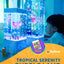 Flyfirm 32 Inch 8-Color Changing Sensory Bubble Aquarium with LED Lights 12 Floating Fish, Perfect for Autism,Anxiety Therapy