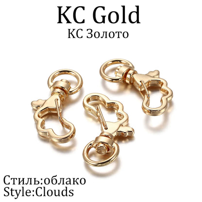 10pcs/lot Star Moon Heart Cat Dog Shell Dolphins Flowers Charms Lobster Clasps Hook For DIY Key Chain Jewelry Making Accessories