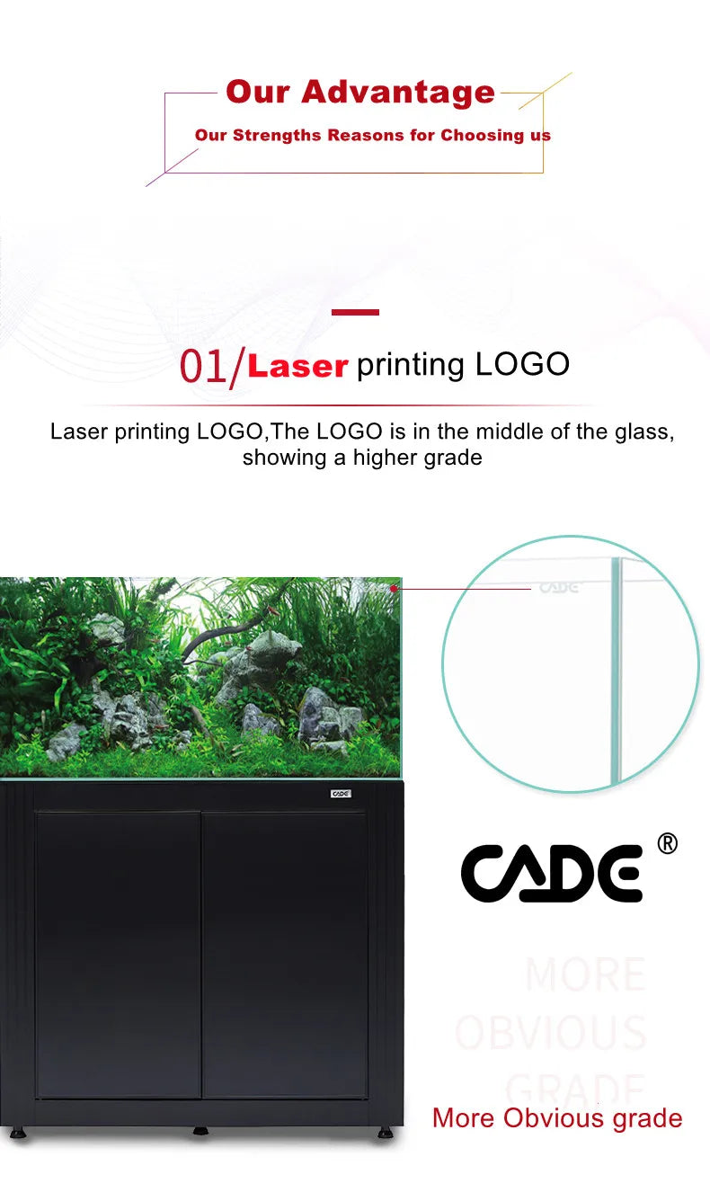 450L 119Gallon CADE Glass Aquarium Marine Fish Tanks With Cabinet