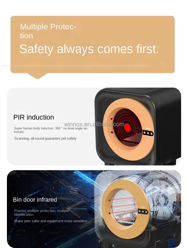 Mascotas accesorios Extra Large Smart Cat toilet Low Noise Automatic Cleaning Cat Litter Box with App Remote Control