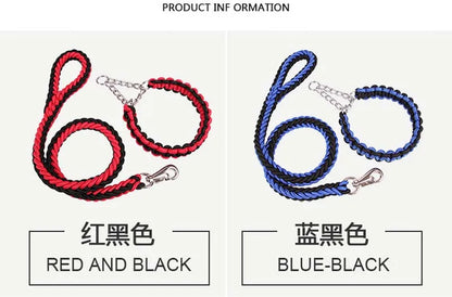 Heavy Duty Pet Dog Collar Leash Set Adjustable Obedience P Chain Collar Nylon Dog Leash Strap Lead Rope for Medium Large Dogs