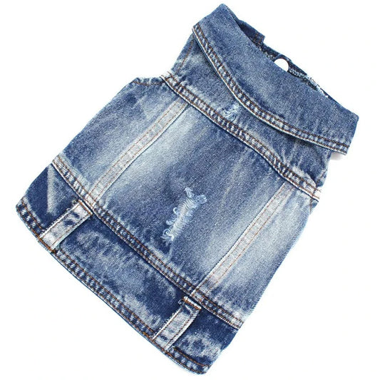 Dog Denim Jacket for Small Medium Dogs Yorkie Chihuahua Bulldog Beagle Pet Clothes Cool Dog Jean Coat Puppy Lapel Vest Apparel