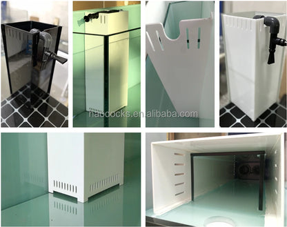 Customized Sizes large and medium fish tank aquariums for marine and freshwater with overflow sump cabinet