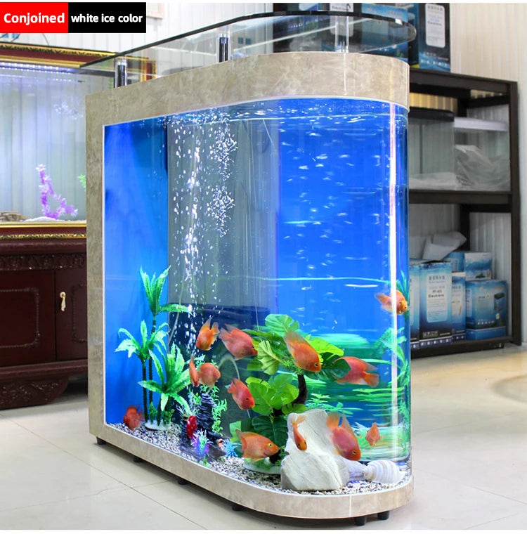 Small and medium-sized ultra-white glass hot bending tank bullet large screen ecological goldfish tank aquarium