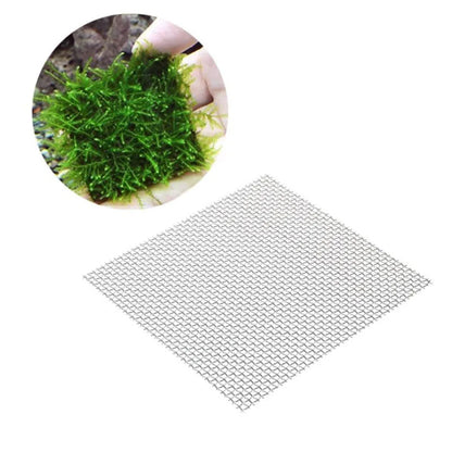 2PCs Stainless Steel Wire Mesh Pad Aquarium Fish Tank Decoration Plants Moss Net Decor 8x8 cm Fish Aquarium Decor Accessories
