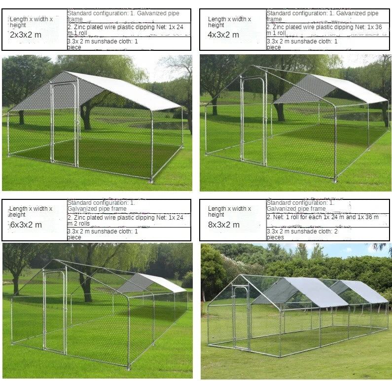 Customized Large Chicken Shed Outdoor Steel Pipe Construction Breeding Shed Duck Shed Simple Large Chicken Cage