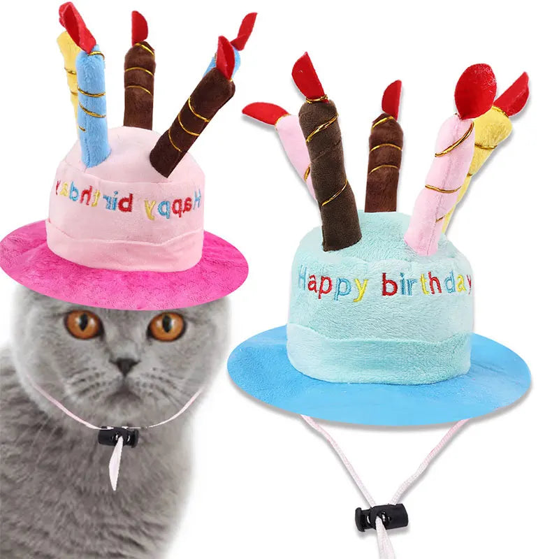 Pet Dog Happy Birthday Cat Hat with Candles Lovely Puppy Costume Headwear Festival Celebrate Pet Dog Accessories Wholesale