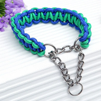 130cm Pet Dog Leash Double Row Adjustable Pet Collar Nylon Leash Double Colors Canvas For Medium Large Dogs Accessoires Hot-Sale