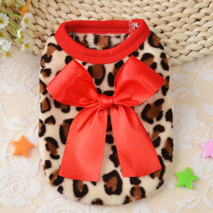 Winter Warm Puppy Pet Dog Cat Coat Fleece Dog Clothes with Bow Tie Jackets Pet Hoodies Chihuahua Pug Bulldog Clothing