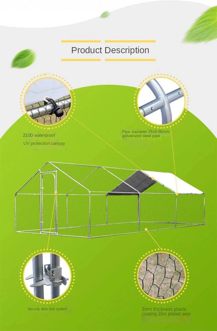 Customized Large Chicken Shed Outdoor Steel Pipe Construction Breeding Shed Duck Shed Simple Large Chicken Cage