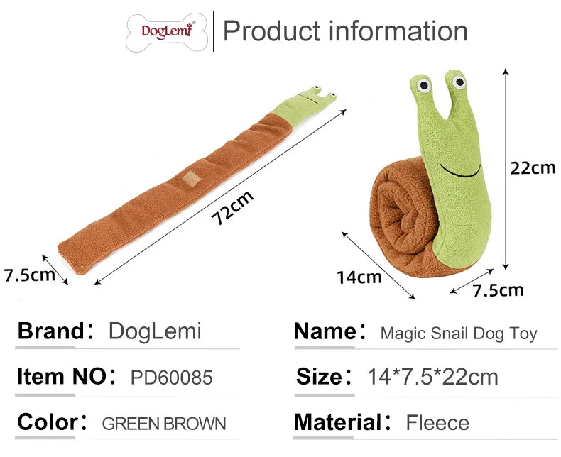Dog Squeak Toys Pet Sniffing Plush Snails Toys Tibetan Food Molar Puzzle Dog Toys Interactive Dog Puzzle Toy Feeder Pet Supply