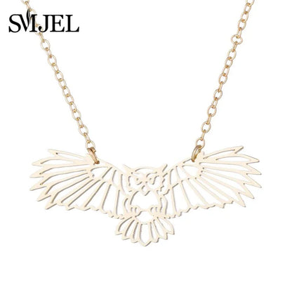 SMJEL Wild Animal Necklace Stainless Steel Hummingbird Necklaces & Pendants Cute Eagle Phoenix Swallow Birds Necklace collares