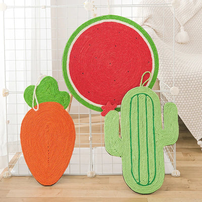Natural Sisal Cat Scratching Board Fruit Carrot Cat Furniture Claw Sharpener Kitten Hanging Exercise Tool Quality Cat Scratcher