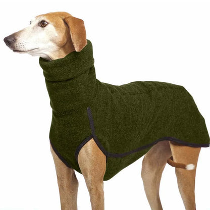 Greyhound Large Dog Clothes Autumn Turtleneck Shirt Whip Hound Stretch Fleece Vest Pet Pullover Coat for Small Medium Big Dogs