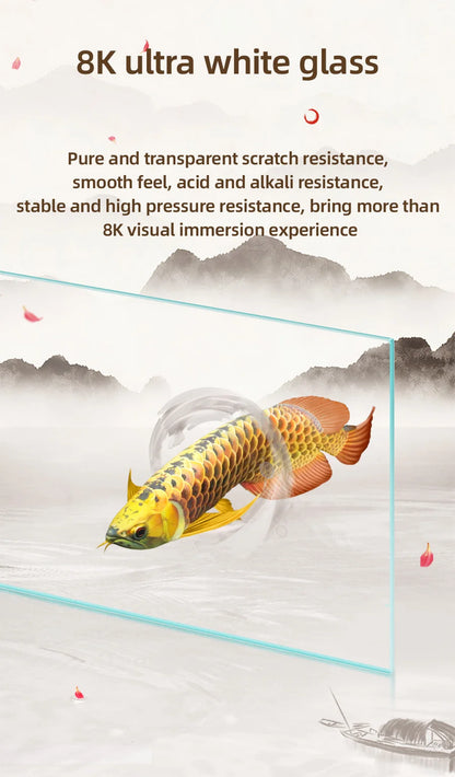 YEE Hot Sale New Chinese Style  Multi Color Home Office Middle Large  Glass Aquarium Fish Tank
