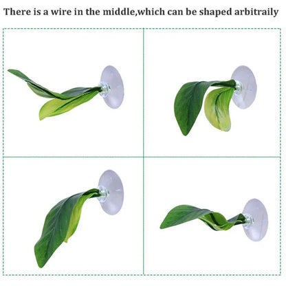 1Pc Artificial Aquarium Leaf Plants Decoration Betta Fish Rest Spawning Ornamental Plant Betta Fish Play Relax Hide Leaf Hammock