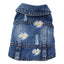 Spring Autumn Apparel Dog Jeans Jacket for Small Medium Dogs Cool Blue Pet Denim Hooded Coat Puppy Clothes Outfits