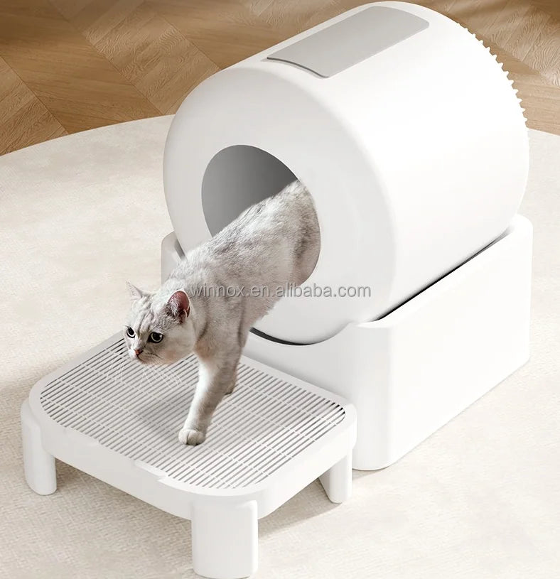 Mascotas accesorios Extra Large Smart Cat toilet Low Noise Automatic Cleaning Cat Litter Box with App Remote Control