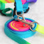 120cm Nylon Rainbow Pet Dog Collar Harness Leash Soft Walking Harness Lead Colorful and Durable Traction Ropes All Seasons
