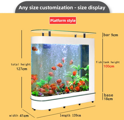 Small and medium-sized ultra-white glass hot bending tank bullet large screen ecological goldfish tank aquarium