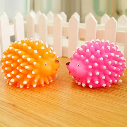 9.5cm Length Bite Resistant Pet Dog Squeaky Ball Toys for Dogs Hedgehog Shape Pet Dog Chew Toys Squeaking Funny Toys Pet Supply