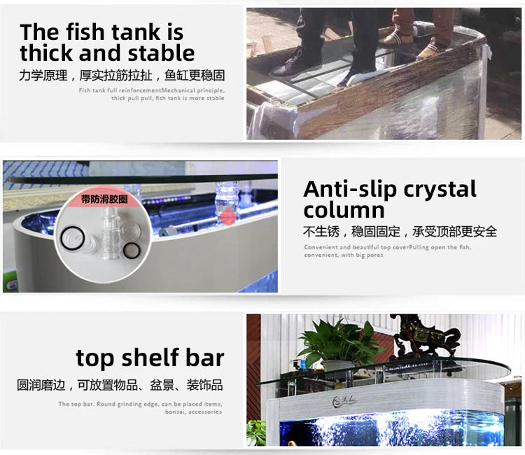 Small and medium-sized ultra-white glass hot bending tank bullet large screen ecological goldfish tank aquarium