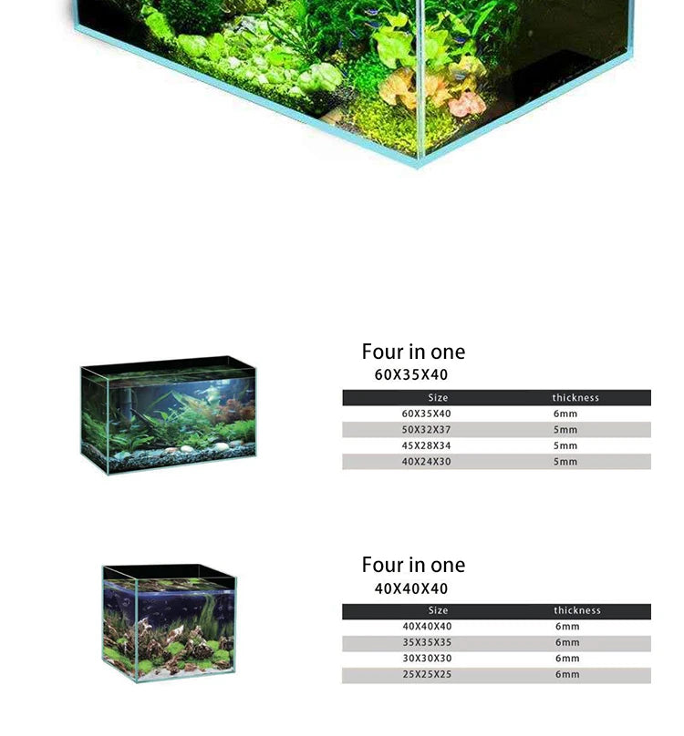 Clear and Transparent Small Aquarium Tank Rubber Strip Uniform White Glass Fish Tank Aquarium Glass