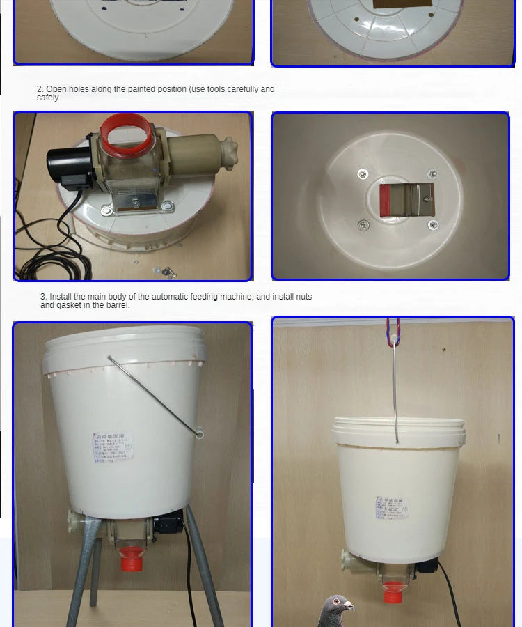 Automatic Chicken Feeder Pigeon Chicken Duck Carrier Pigeon Trough Intellegent Timing Automatic Chicken Feeder Pigeon Supplies